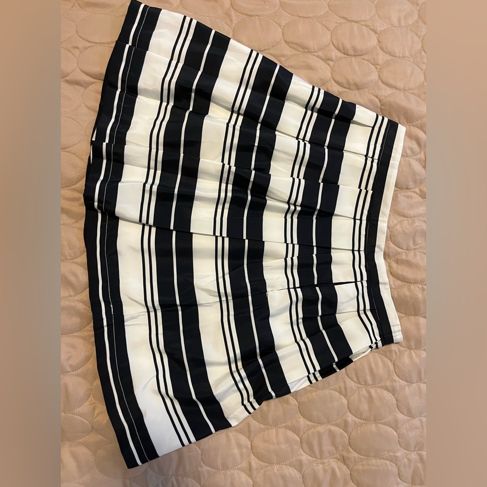 Jack Navy/white striped pleated mini skirt